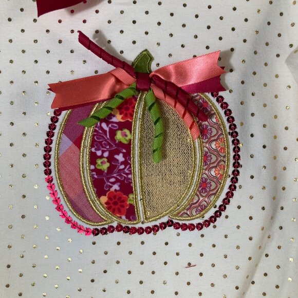 Girls Bonnie Jean Pumpkin Peplum Dress Long Sleeve 3T NWT - Picture 5 of 7